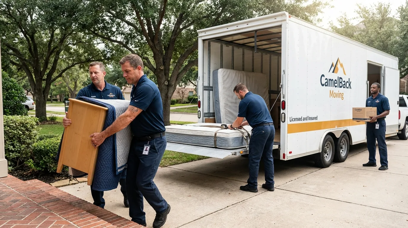 Crew loading residential truck for cross-state move from Rocky Top, TN