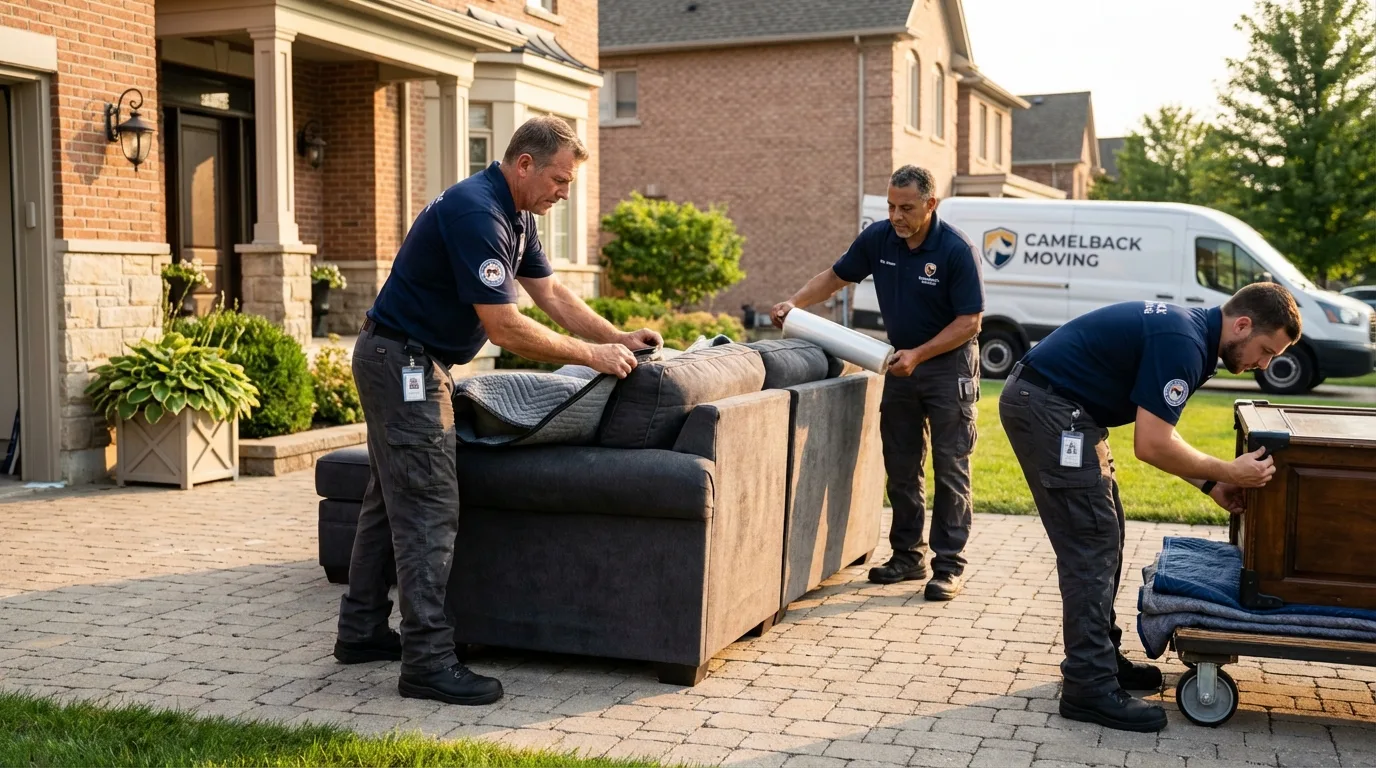 Large estate moving crew wrapping furniture in Rocky Top, TN