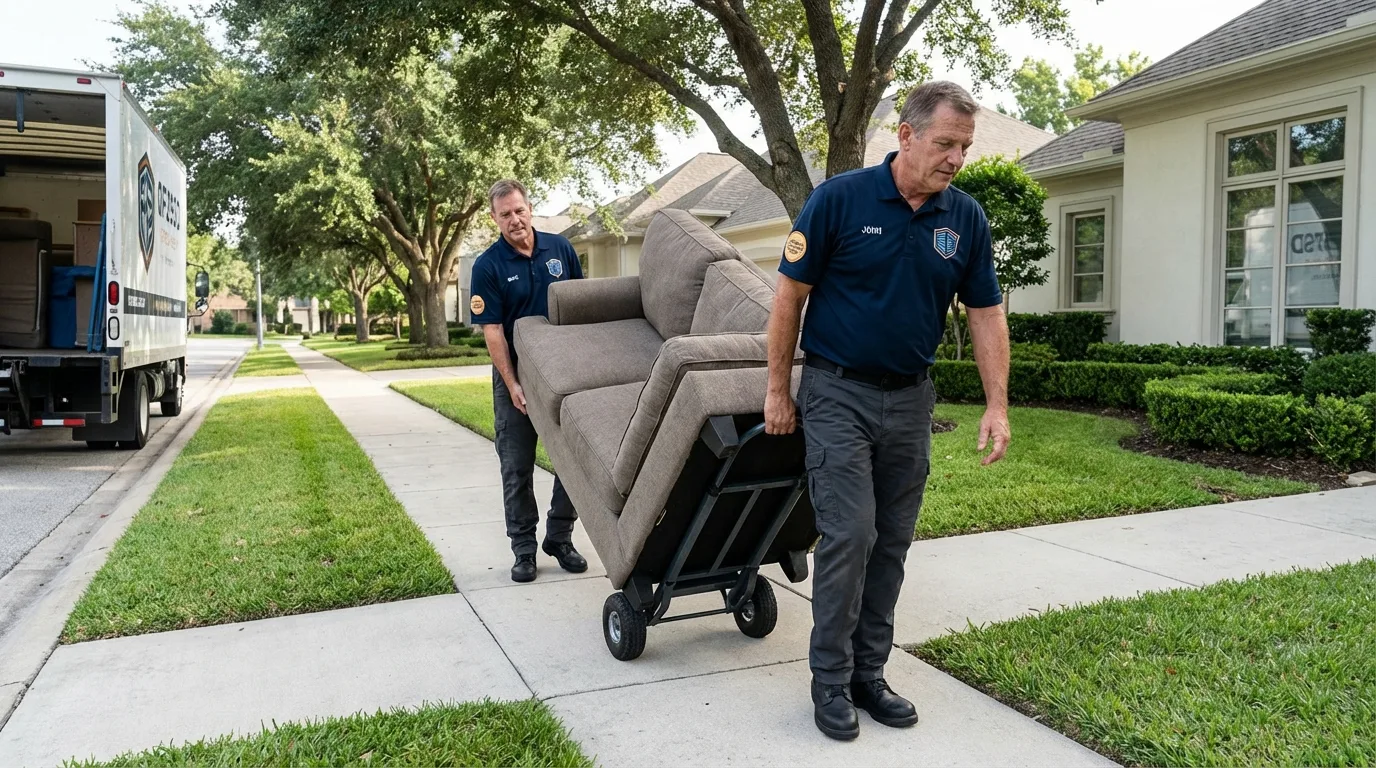 Local residential moving crew loading furniture in Rocky Top, TN